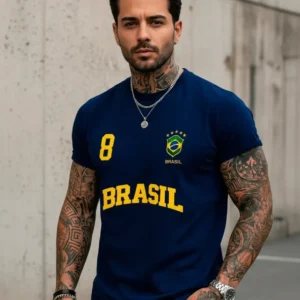 Camisa Brasil Camiseta Torcedor Copa Masculina Dry Fit Uv