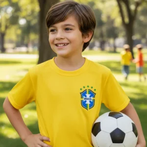 Camiseta Infantil Brasil Dry Fit Manga Curta Benakids