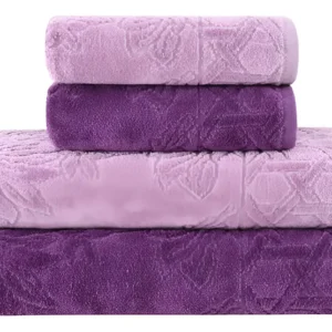 Jogo De Toalhas Banho Village Com 4 Peças Lilás E Roxo Buddemeyer