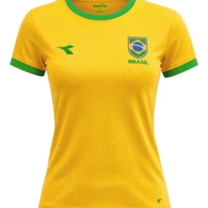 Camiseta Brasil Feminina Seleção Brasileira Copa Diadora