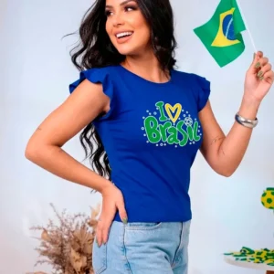 Blusa Feminina Brasil Copa Do Mundo 2026 Babadinho