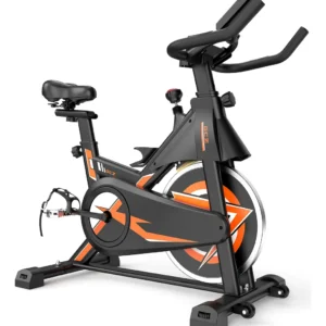Bicicleta Spinning Ergométrica 13kg Mecânica com Monitor de Velocidade, Suporta até 120kg, Calorias, Tempo e Distância, Sensor de Pulso, Assento Macio, Pedal Metálico, Ideal para 1,40m a 1,90m
